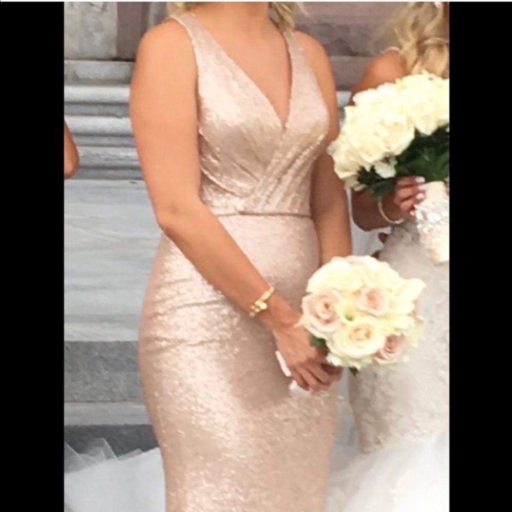 Gold bridesmaid gown
